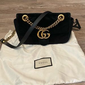 Authentic Gucci GG Marmont Velvet Mini Crossbody or Shoulder Bag
